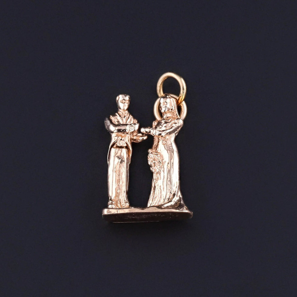 Vintage Bride and Groom Charm of 14k Gold - Trademark Antiques