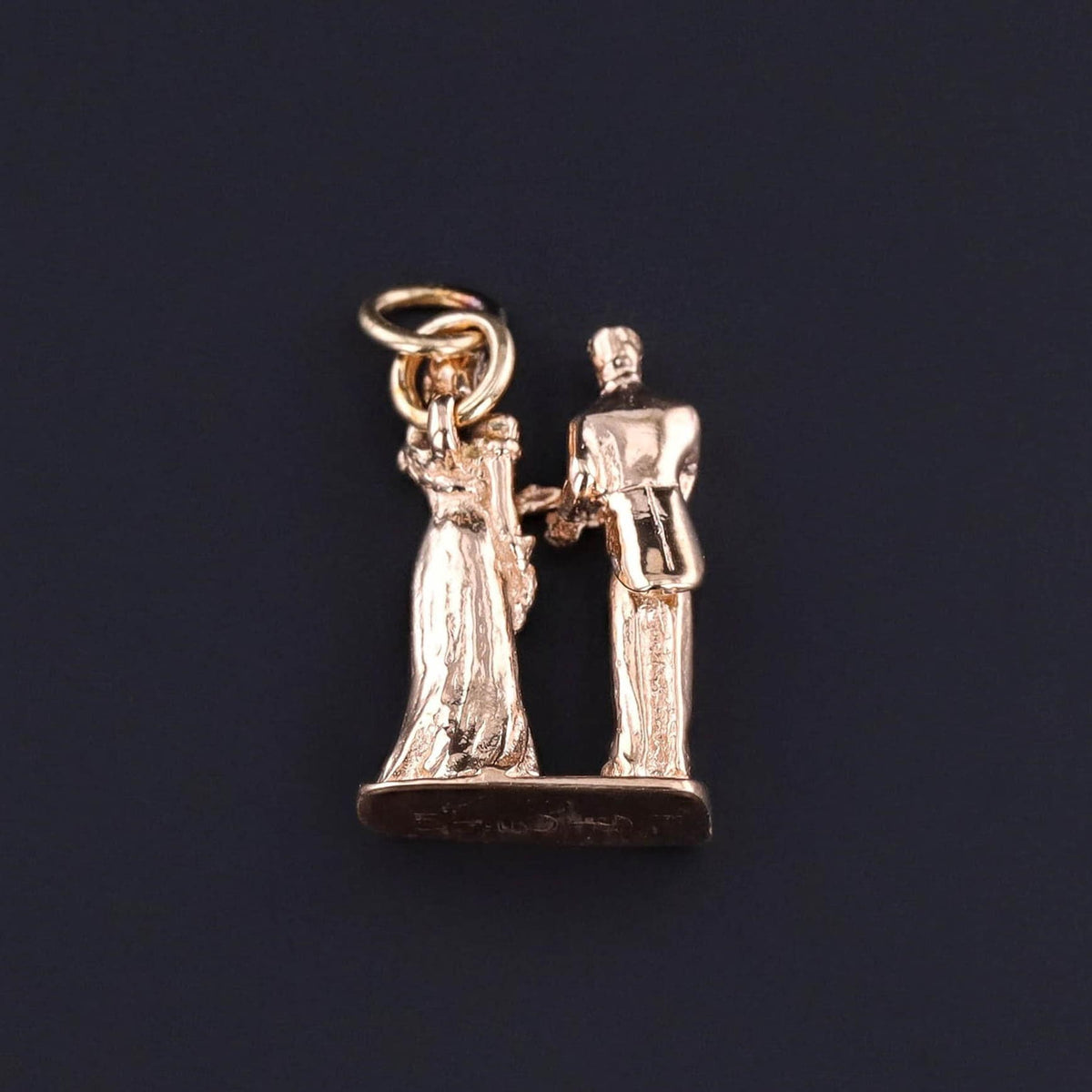 Vintage Bride and Groom Charm of 14k Gold - Trademark Antiques
