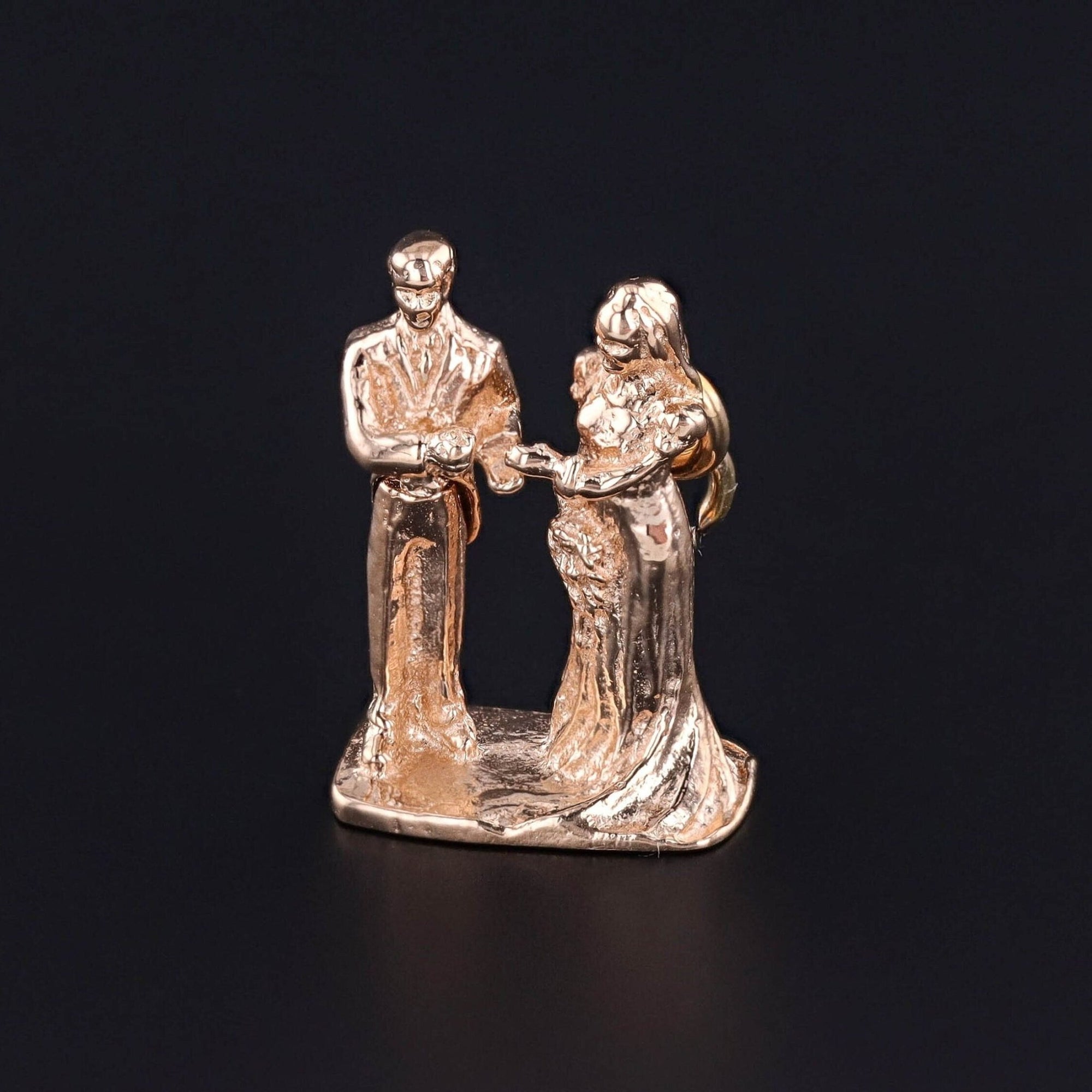 Vintage Bride and Groom Charm of 14k Gold - Trademark Antiques