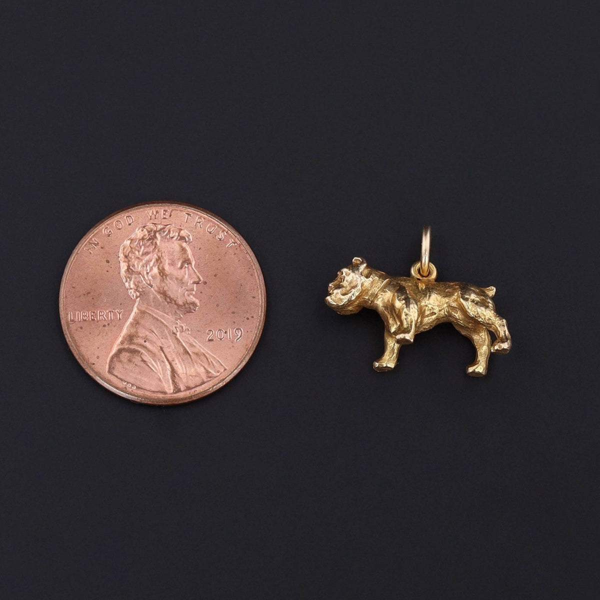 Vintage Bulldog Charm of 14k Gold - Trademark Antiques