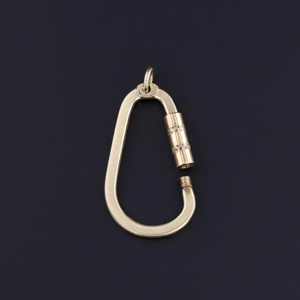 Vintage Carabiner Charm Holder of 14k Gold - Trademark Antiques