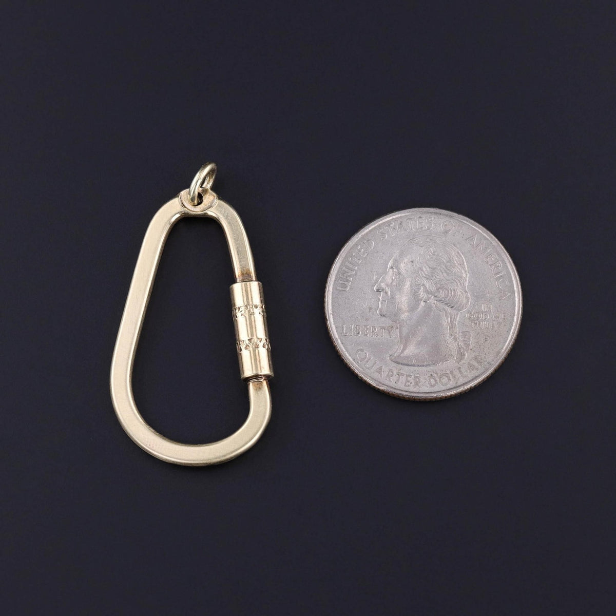 Vintage Carabiner Charm Holder of 14k Gold - Trademark Antiques