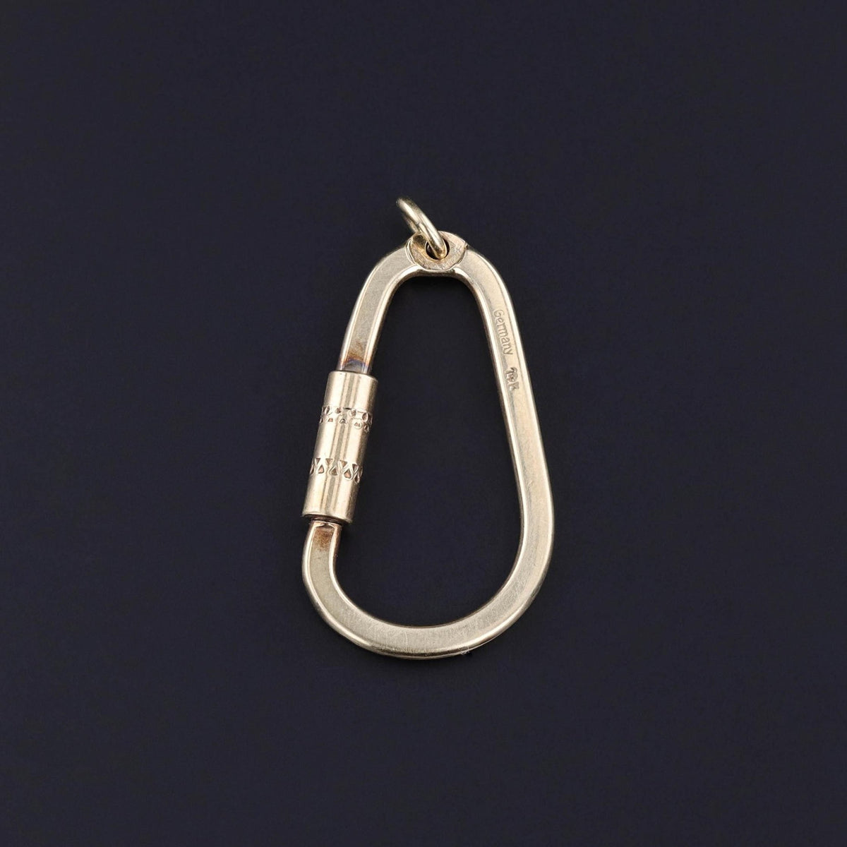 Vintage Carabiner Charm Holder of 14k Gold - Trademark Antiques