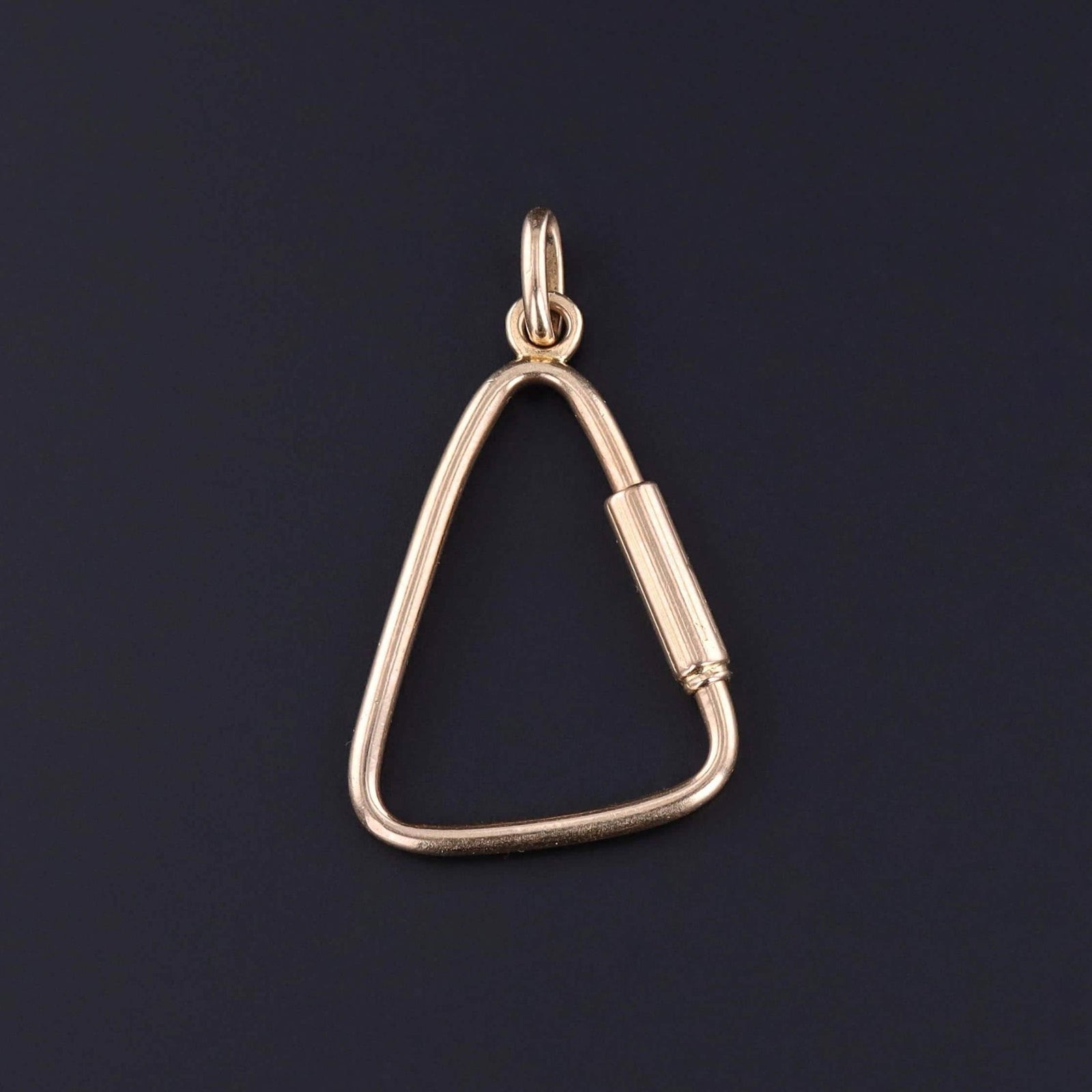 Vintage Carabiner Charm Holder of 18k Gold - Trademark Antiques