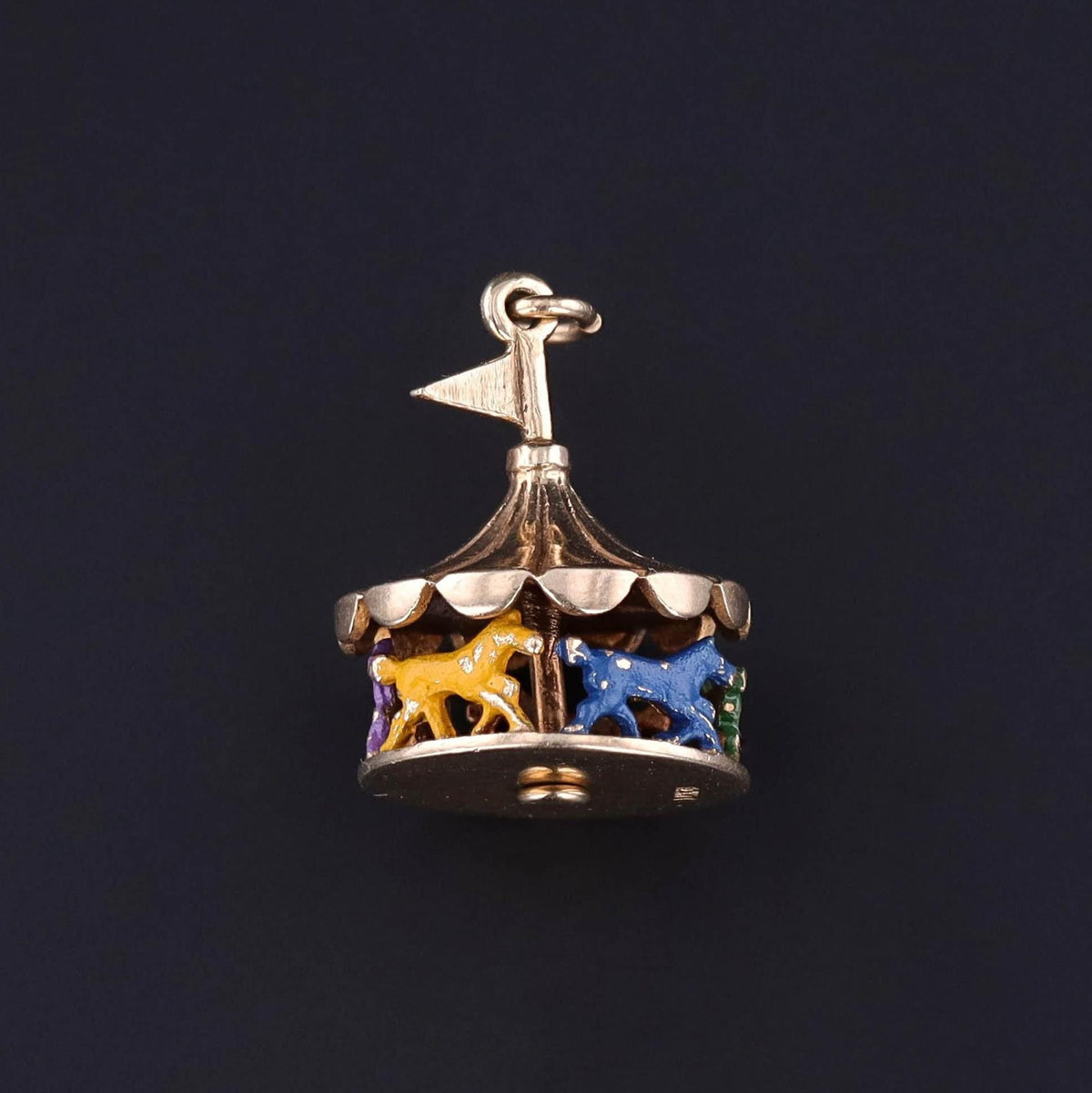 Vintage Carousel Charm of 14k Gold - Trademark Antiques