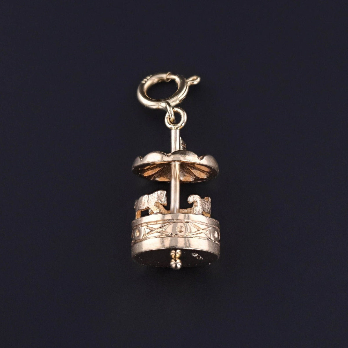 Vintage Carousel Charm of 14k Gold - Trademark Antiques