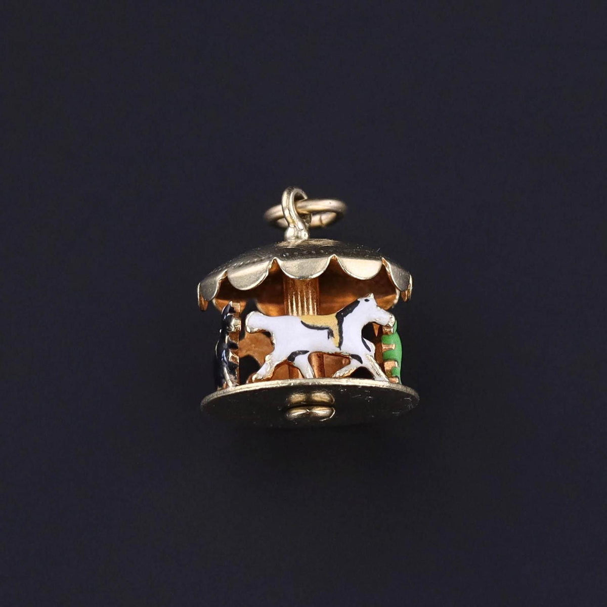 Vintage Carousel Charm of 14k Gold - Trademark Antiques