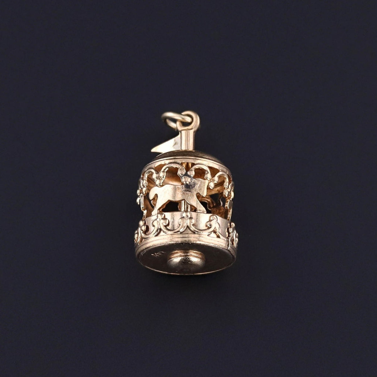 Vintage Carousel Charm of 14k Gold - Trademark Antiques