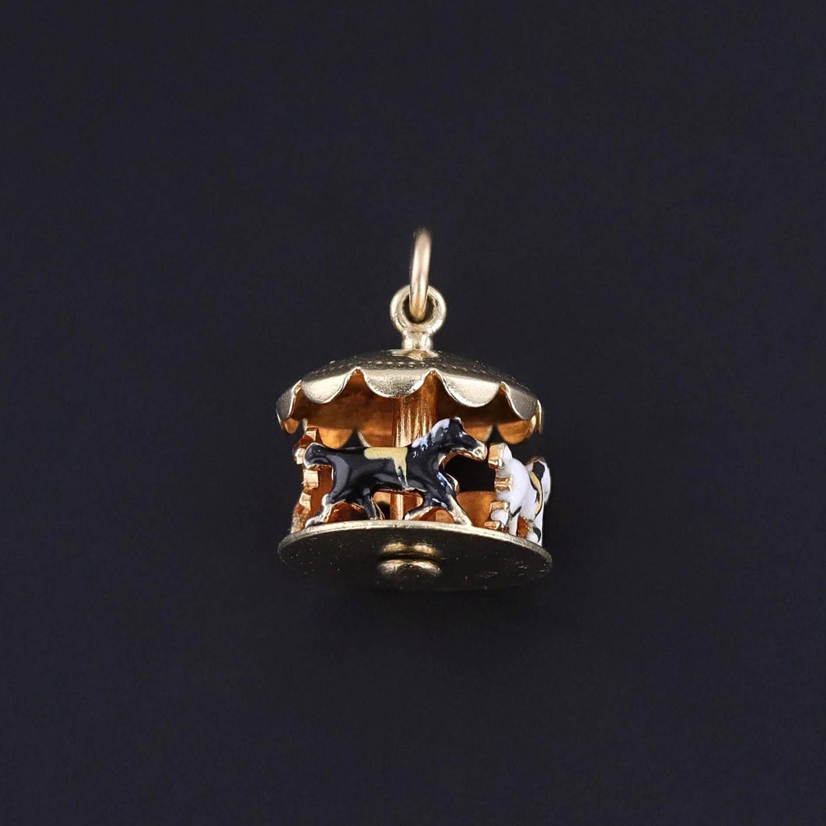 Vintage Carousel Charm of 14k Gold - Trademark Antiques