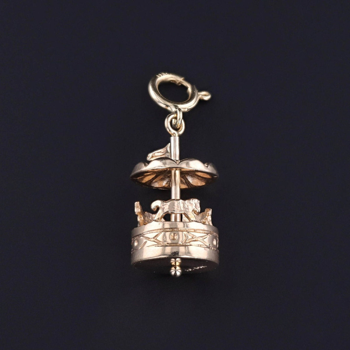 Vintage Carousel Charm of 14k Gold - Trademark Antiques