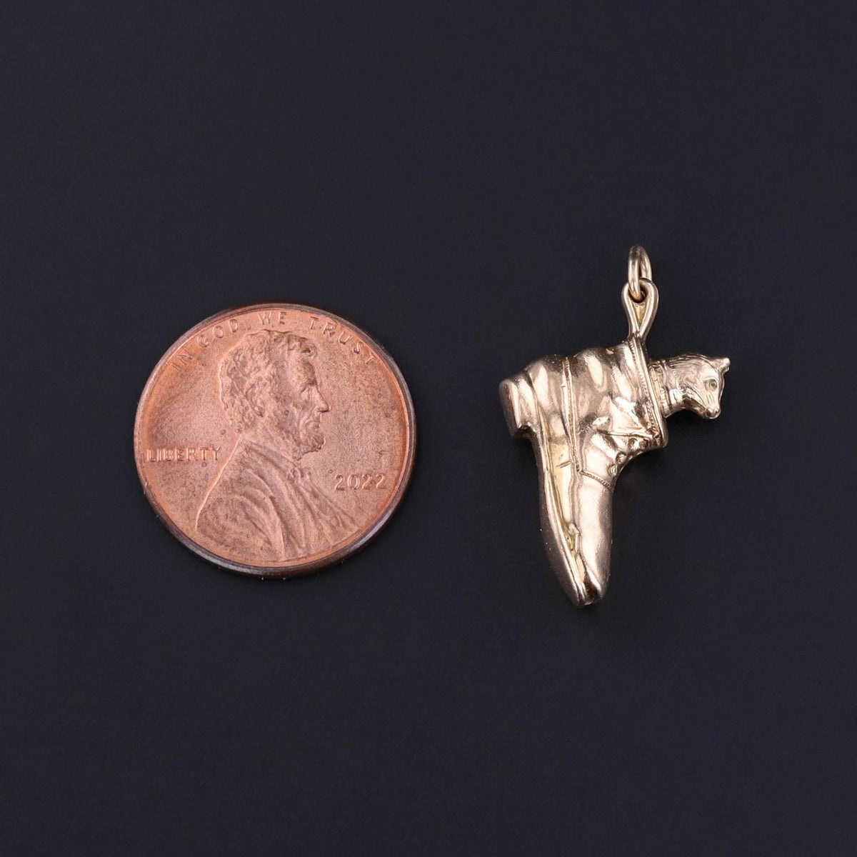 Vintage Cat in Boot Charm of 14k Gold - Trademark Antiques