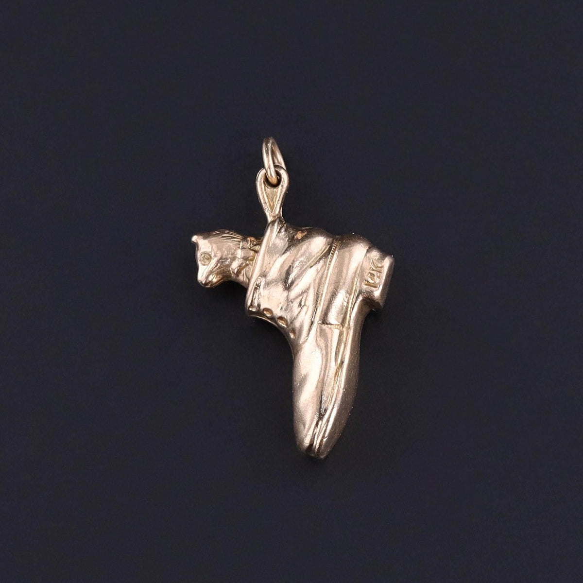 Vintage Cat in Boot Charm of 14k Gold - Trademark Antiques