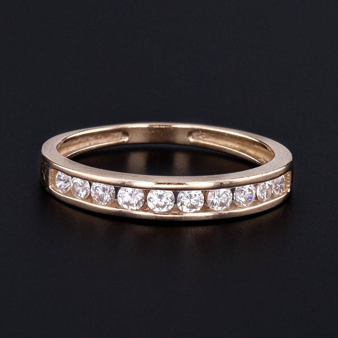 Vintage Channel Set Diamond Ring of 14k Gold - Trademark Antiques