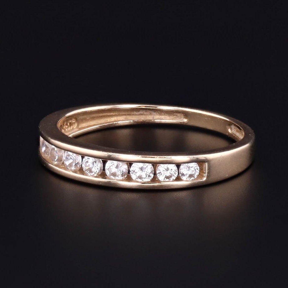 Vintage Channel Set Diamond Ring of 14k Gold - Trademark Antiques
