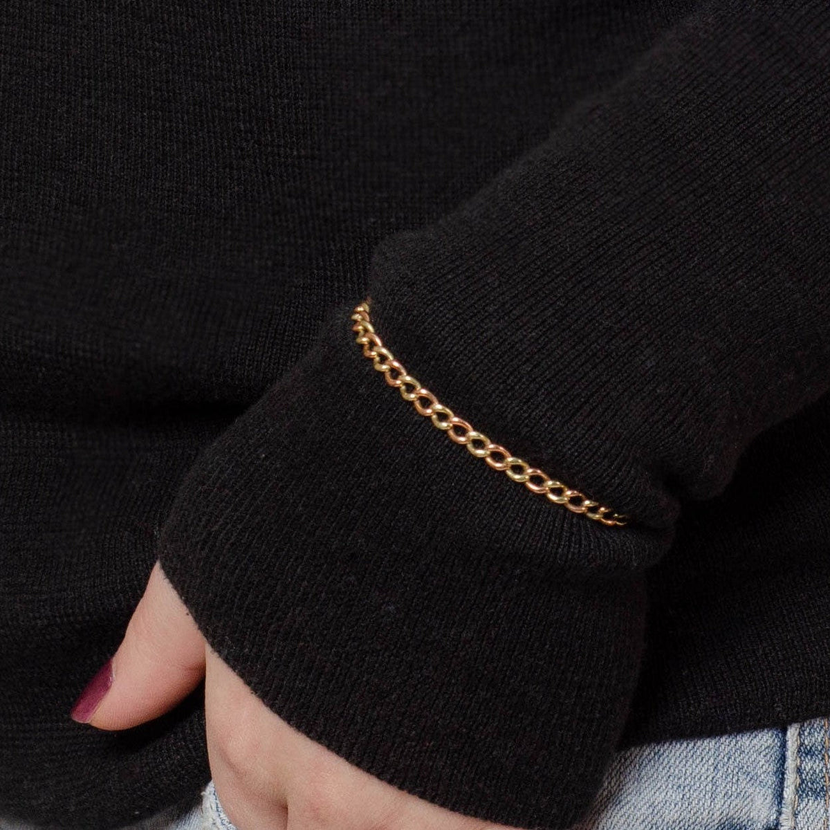 Vintage Charm Bracelet of 14k Rose and Green Gold - Trademark Antiques