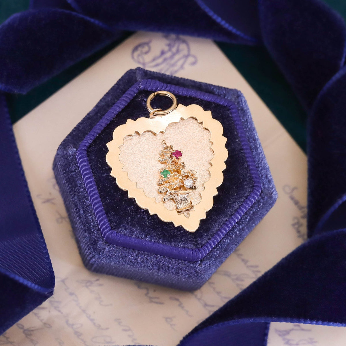 Vintage Christmas Pendant of 14k Gold - Trademark Antiques