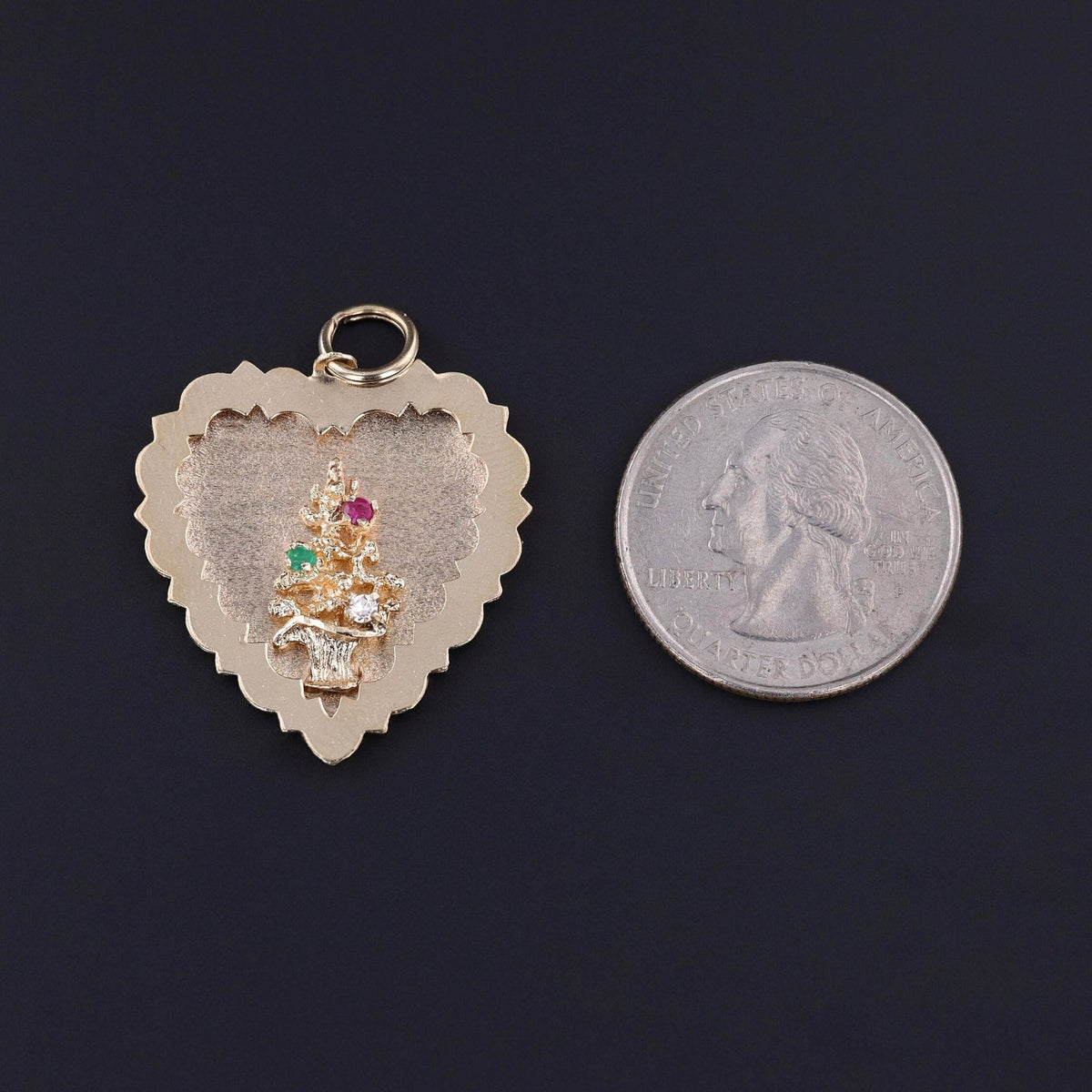 Vintage Christmas Pendant of 14k Gold - Trademark Antiques