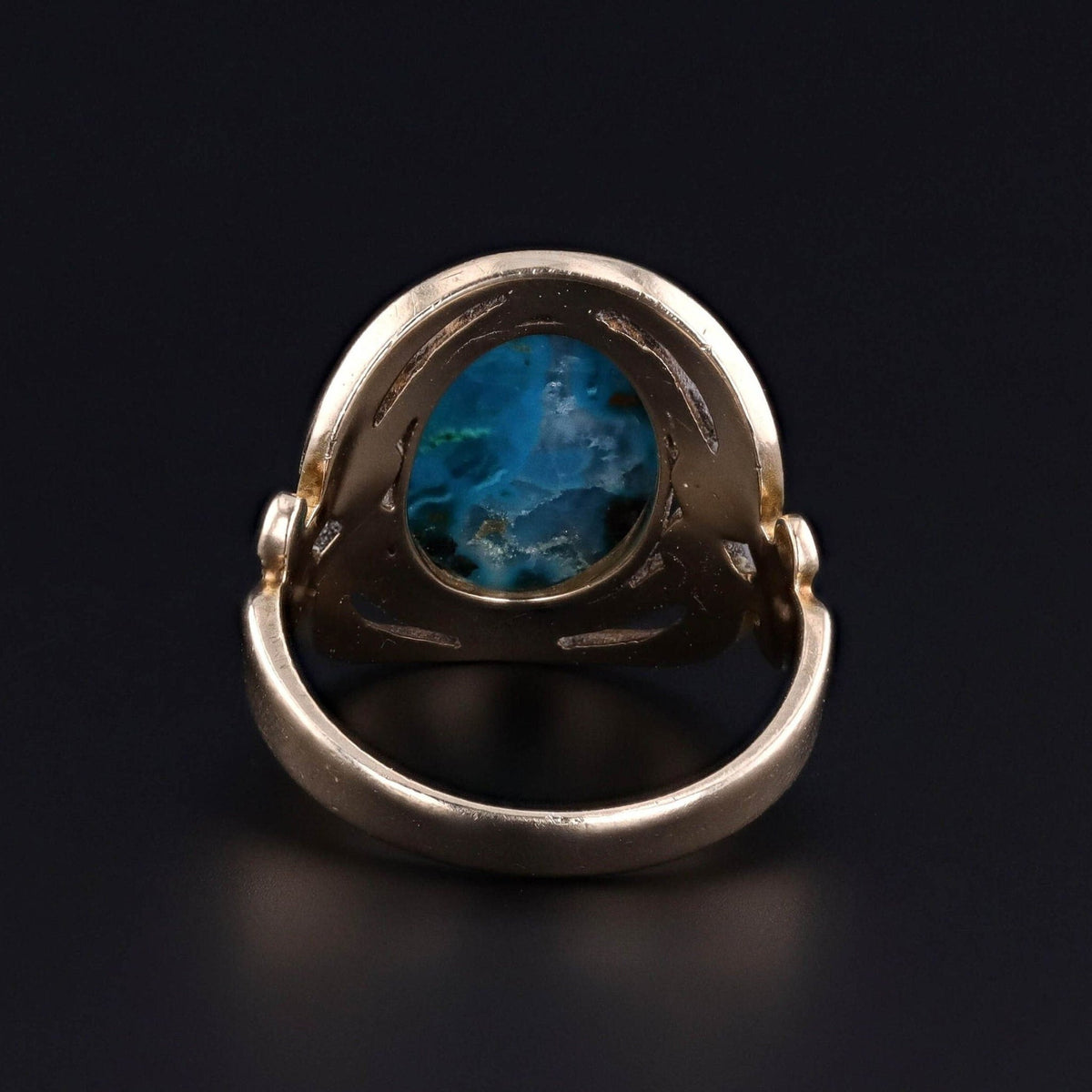 Vintage Chrysocolla Ring of 10k Gold - Trademark Antiques