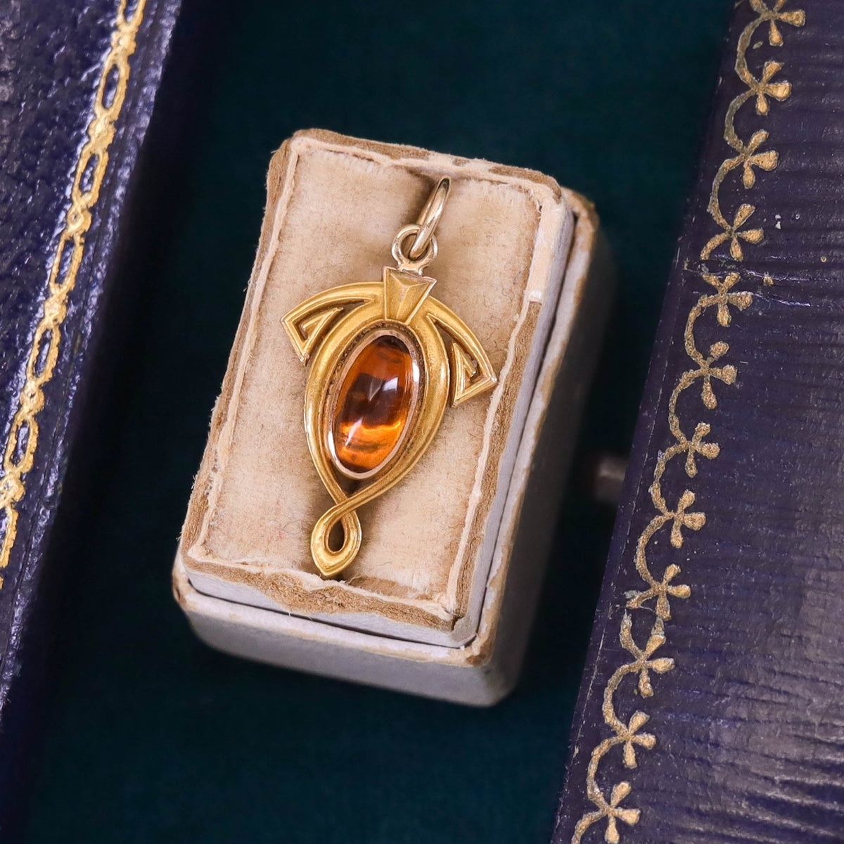 Vintage Citrine Conversion 14k Gold Charm - Trademark Antiques