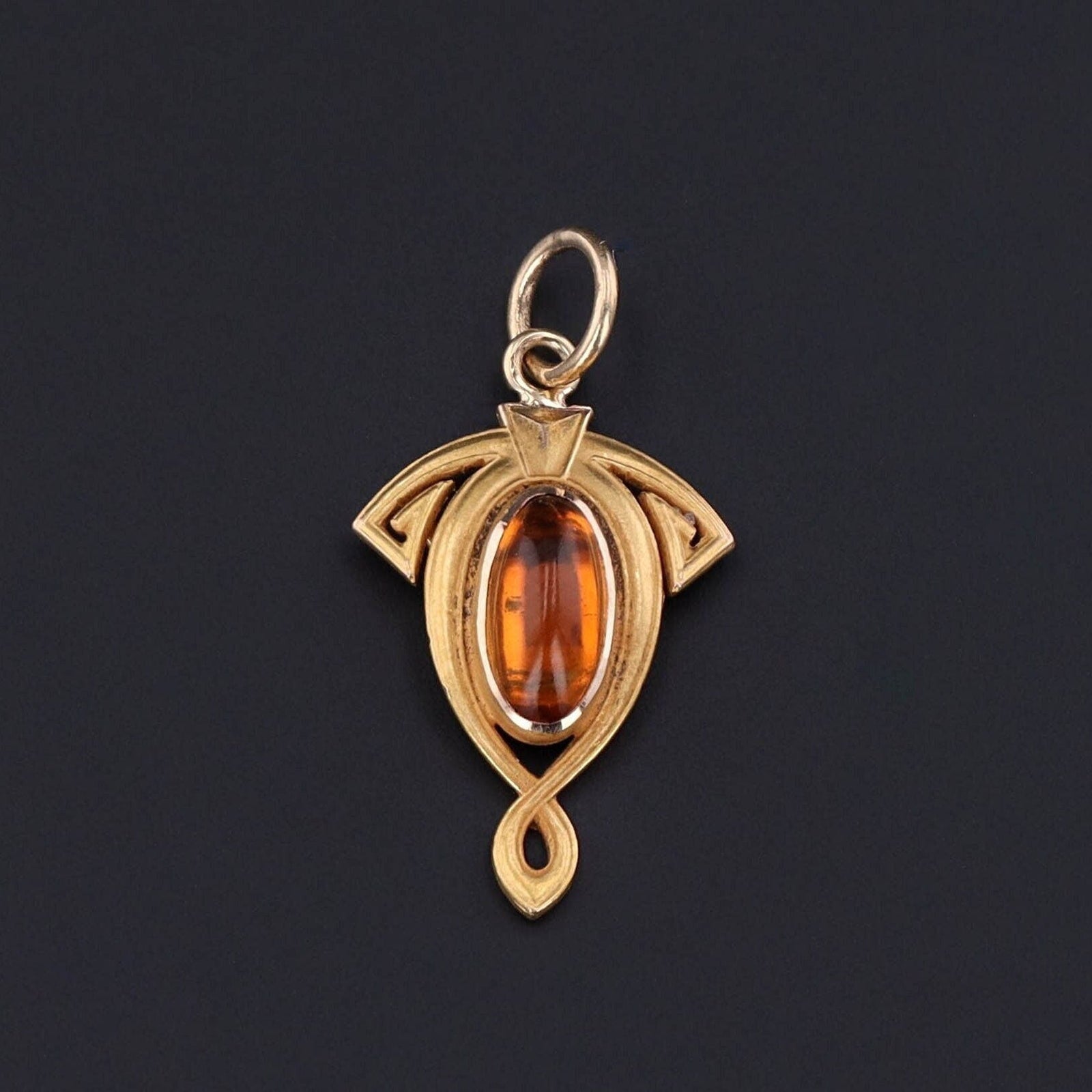 Vintage Citrine Conversion 14k Gold Charm - Trademark Antiques