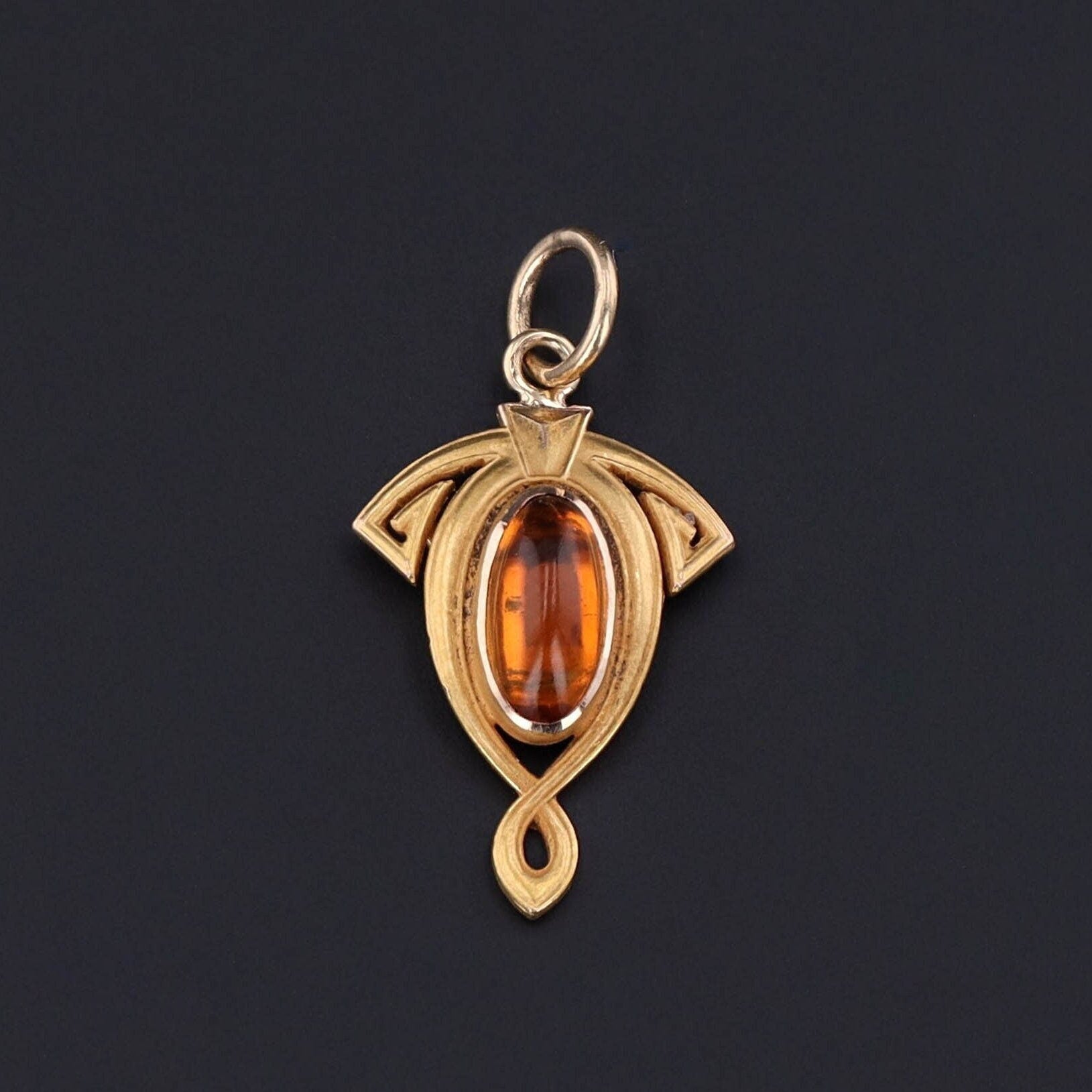 Vintage Citrine Conversion 14k Gold Charm - Trademark Antiques