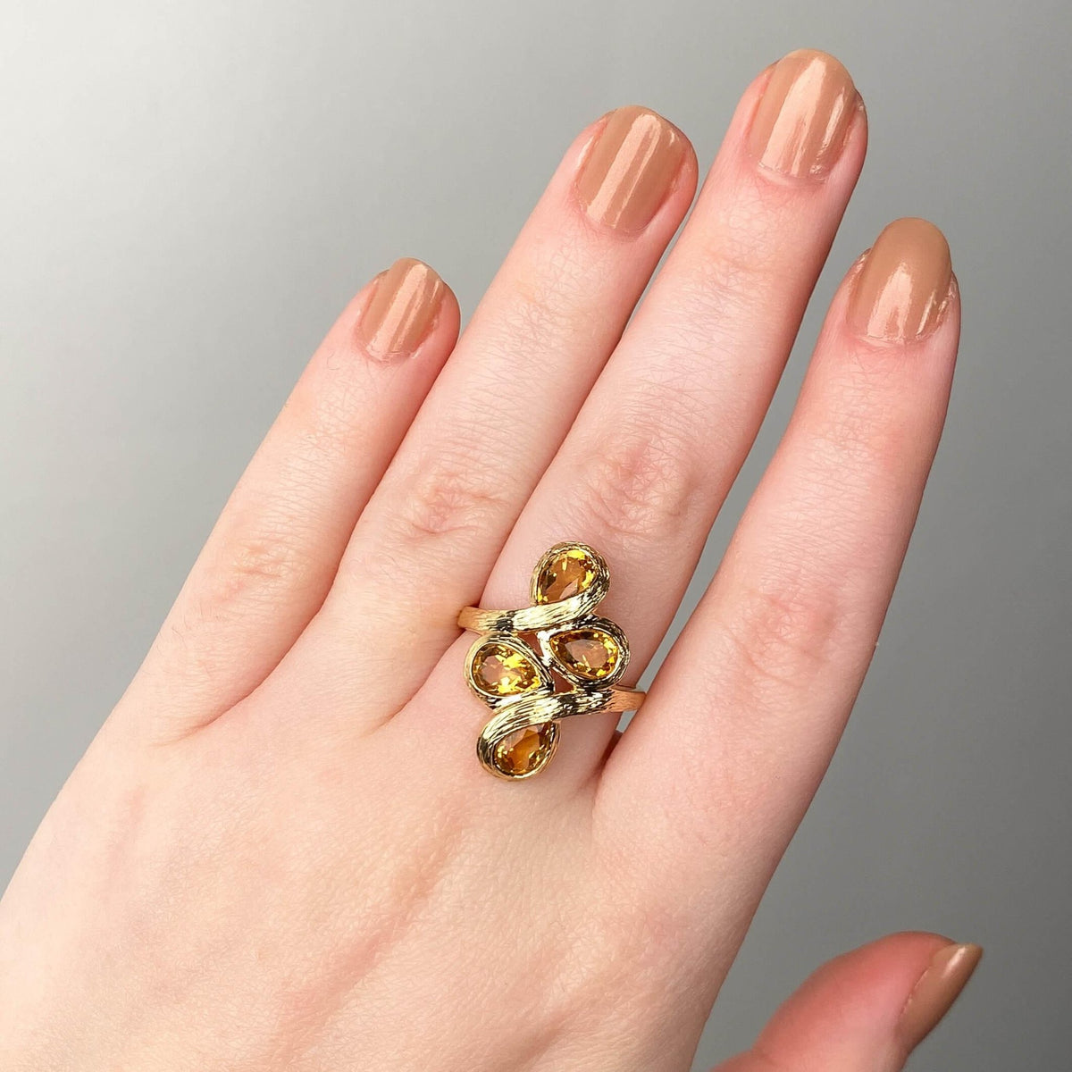 Vintage Citrine Ring of 14k Gold - Trademark Antiques