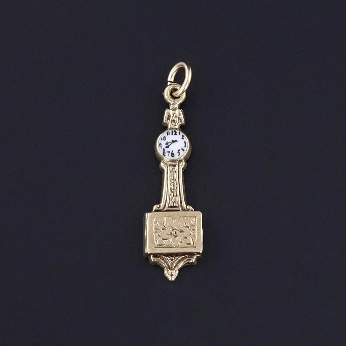 Vintage Clock Charm of 14k Gold - Trademark Antiques