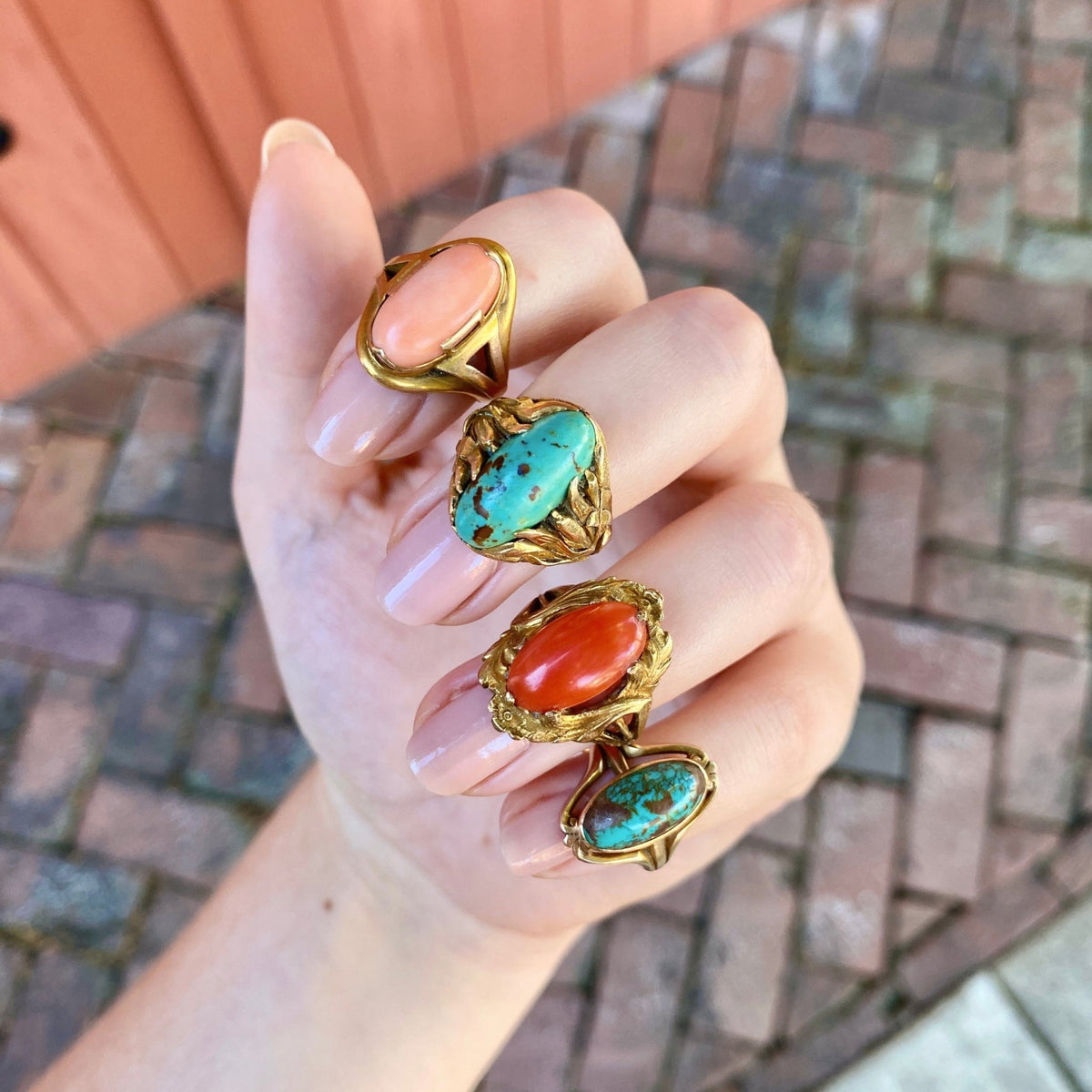 Vintage Coral Ring of 14k Gold - Trademark Antiques