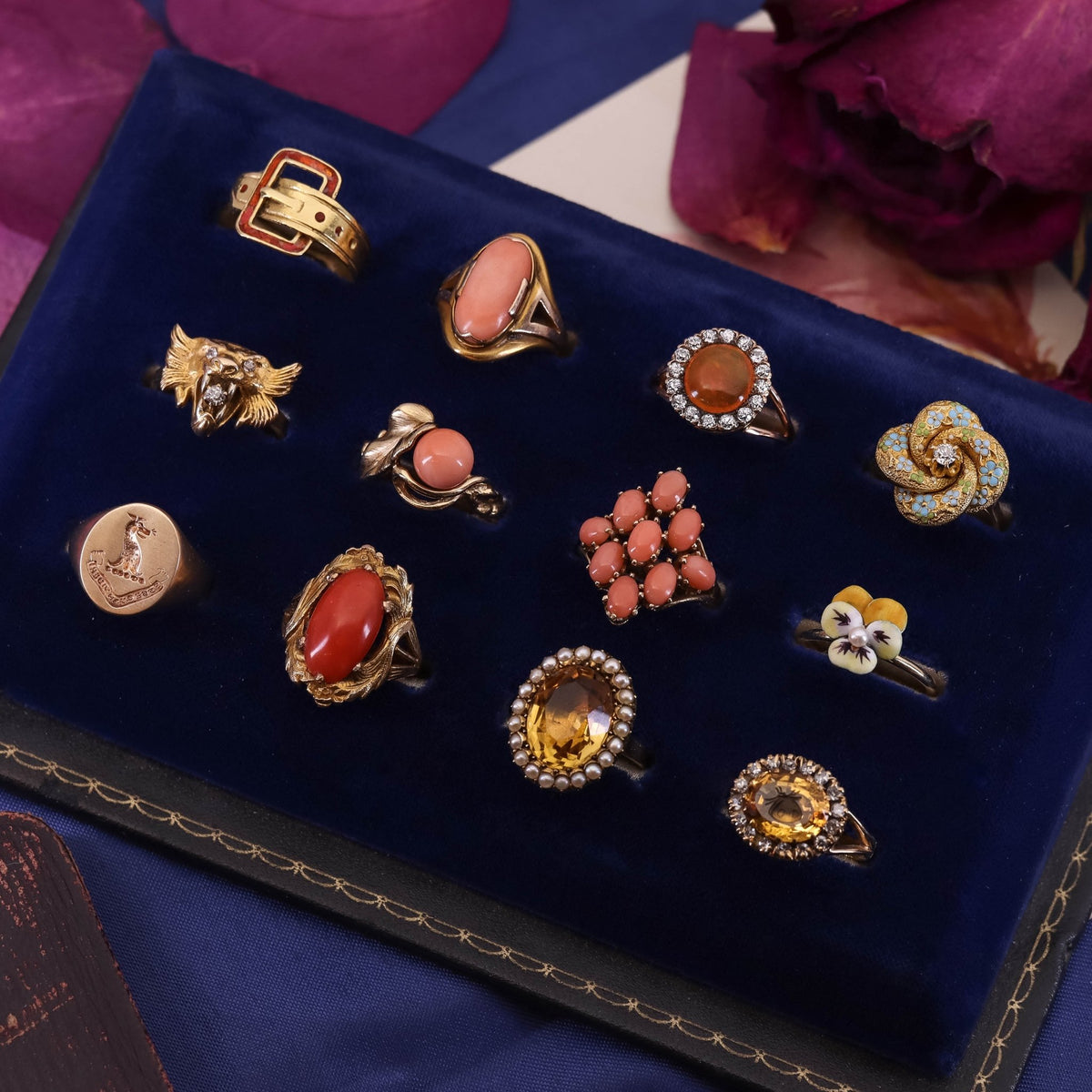 Vintage Coral Ring of 14k Gold - Trademark Antiques