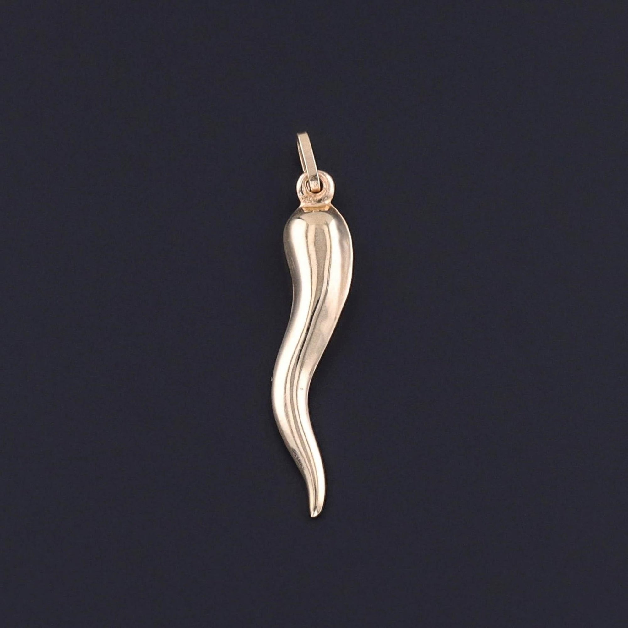 Vintage Cornicello Charm of 14k Gold - Trademark Antiques