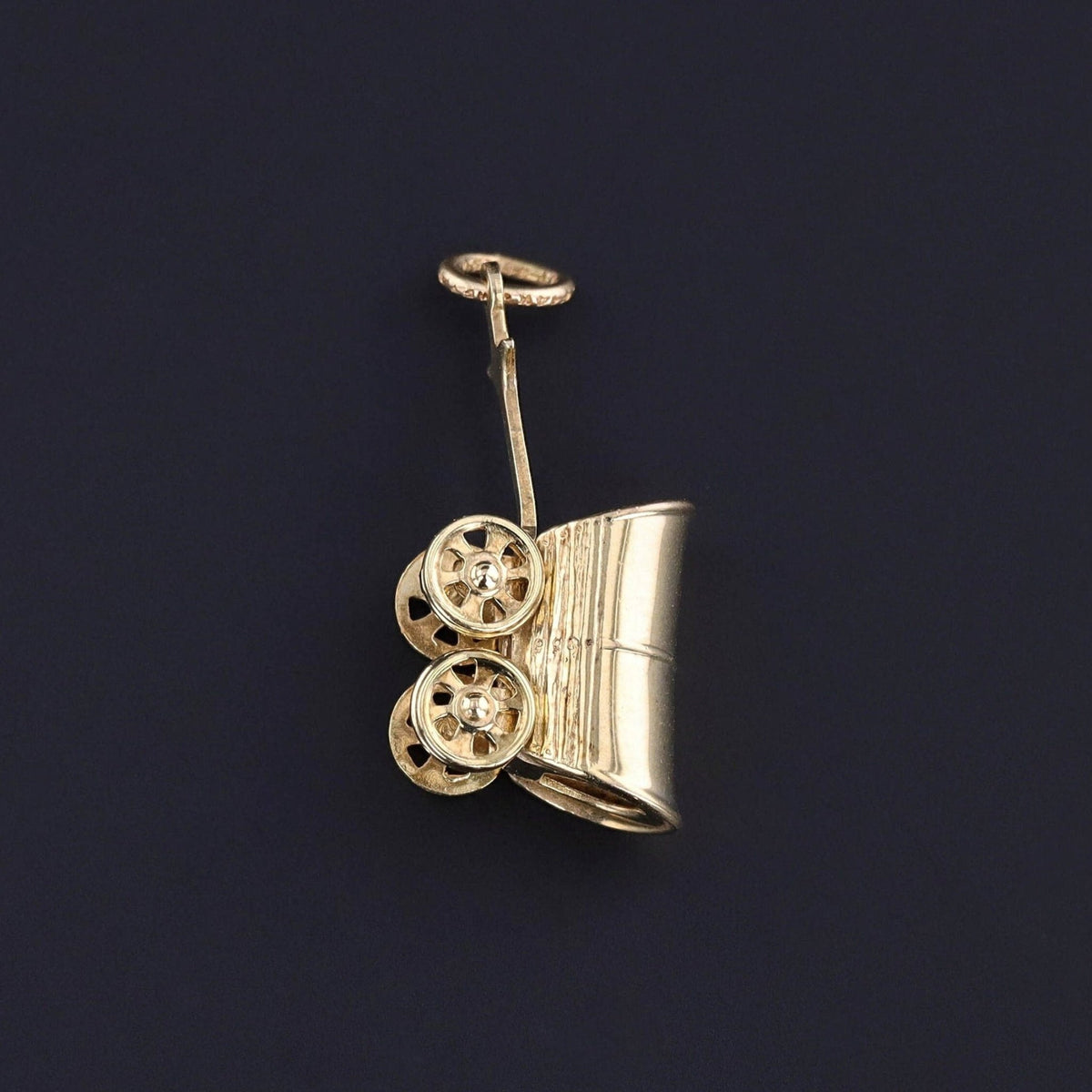 Vintage Covered Wagon Charm of 14k Gold - Trademark Antiques