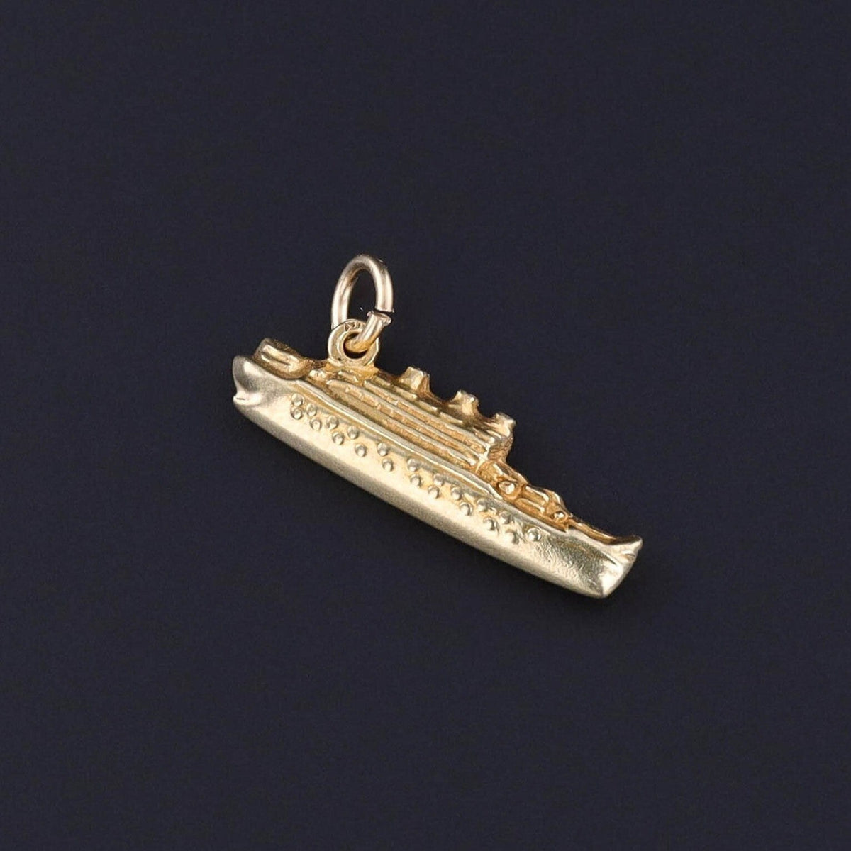 Vintage Cruise Ship Charm of 14k Gold - Trademark Antiques