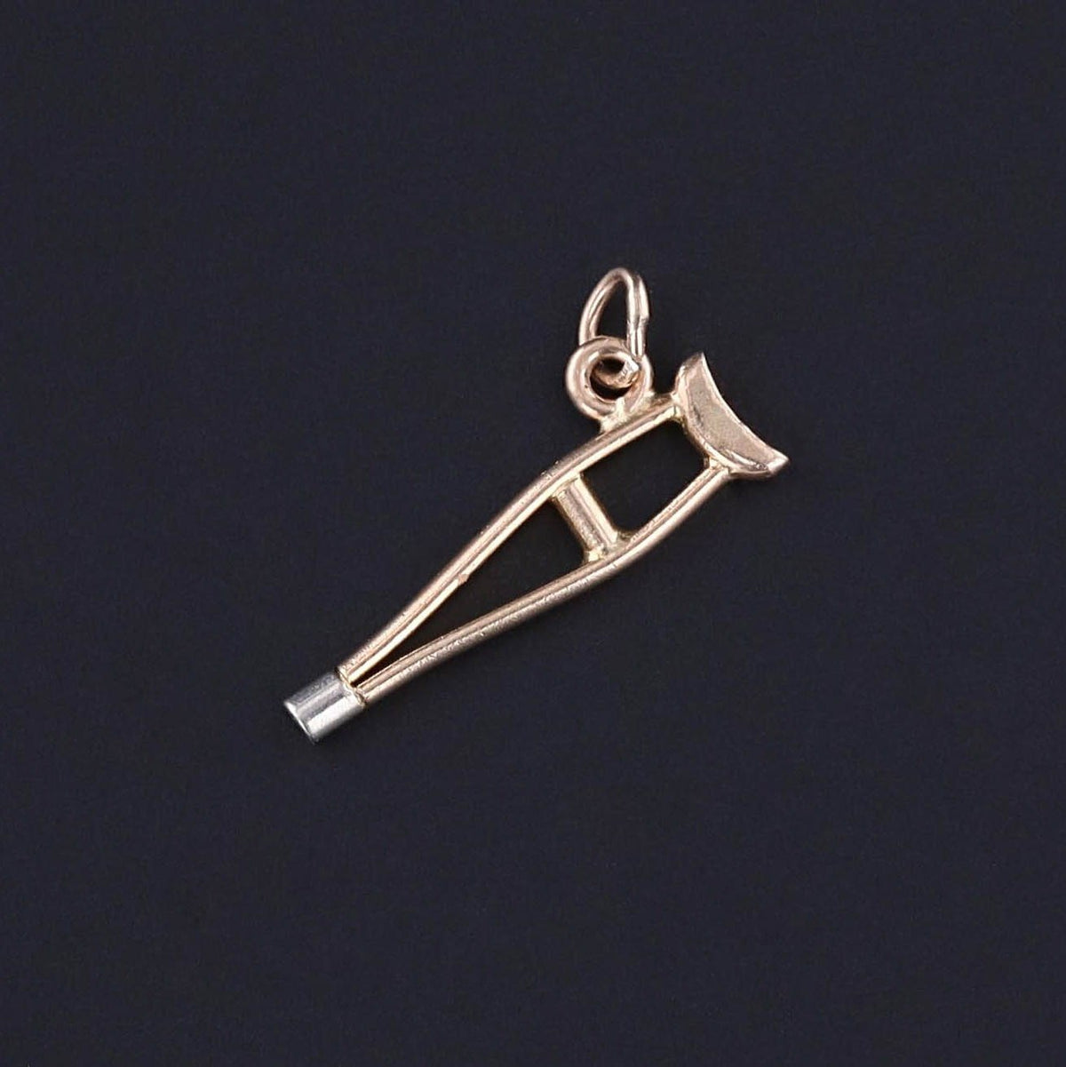 Vintage Crutch Charm of 9ct Gold - Trademark Antiques