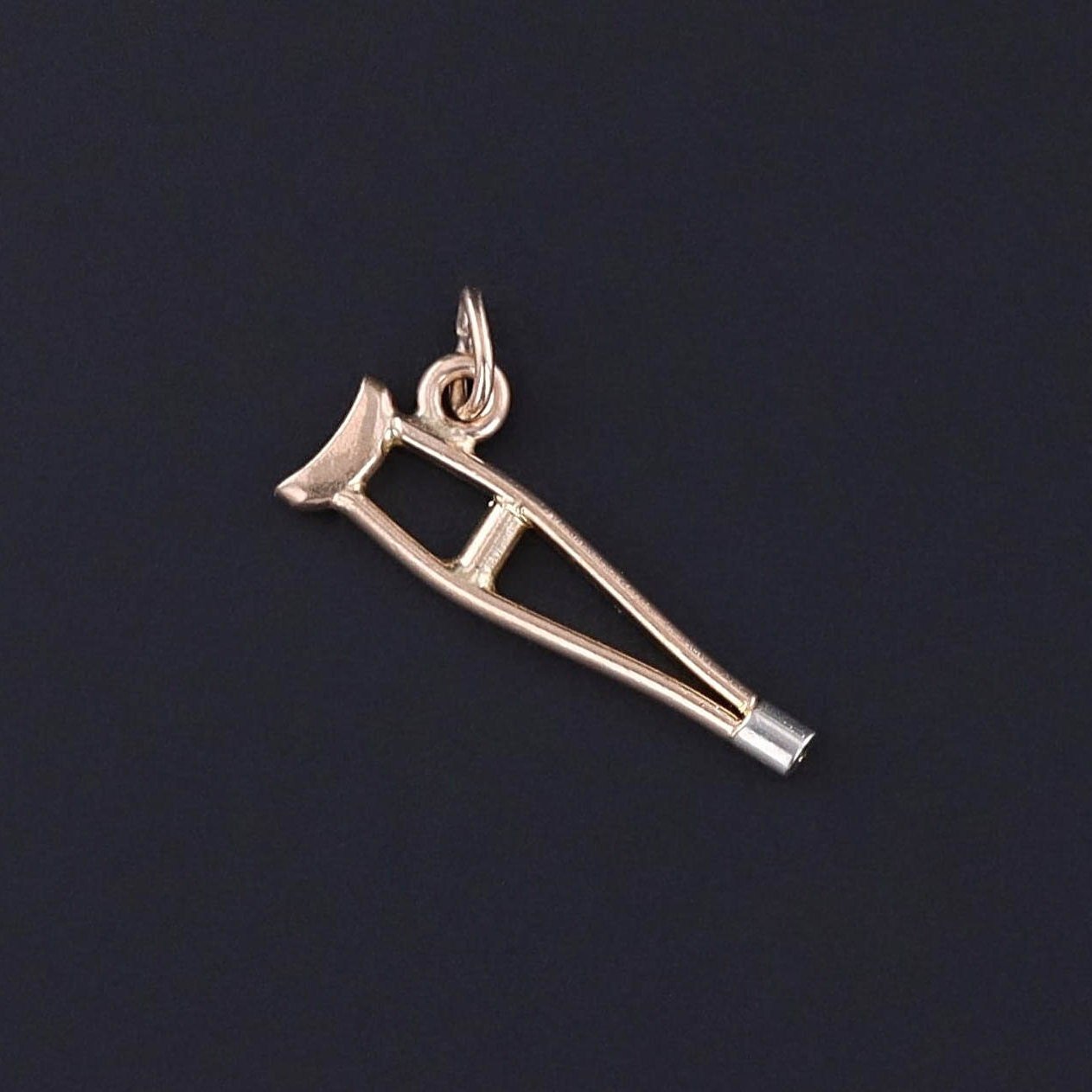 Vintage Crutch Charm of 9ct Gold - Trademark Antiques