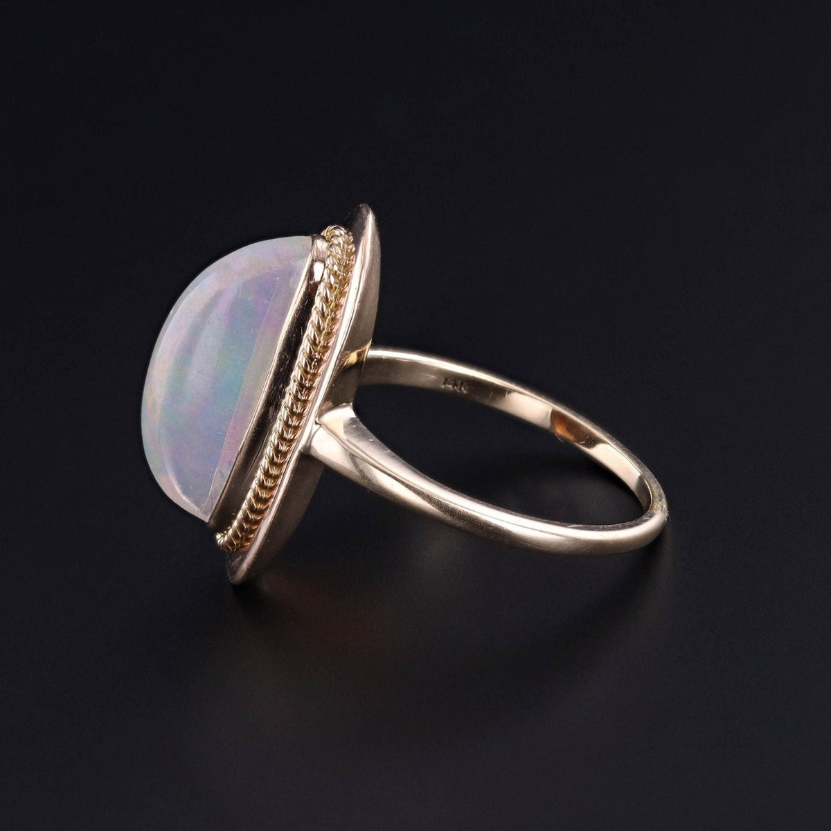 Vintage Crystal Opal Ring of 14k Gold - Trademark Antiques