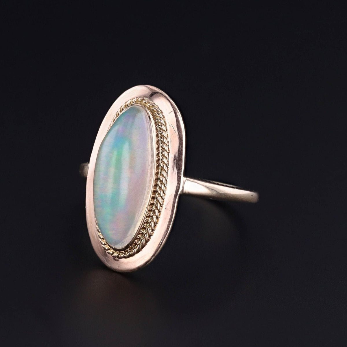 Vintage Crystal Opal Ring of 14k Gold - Trademark Antiques