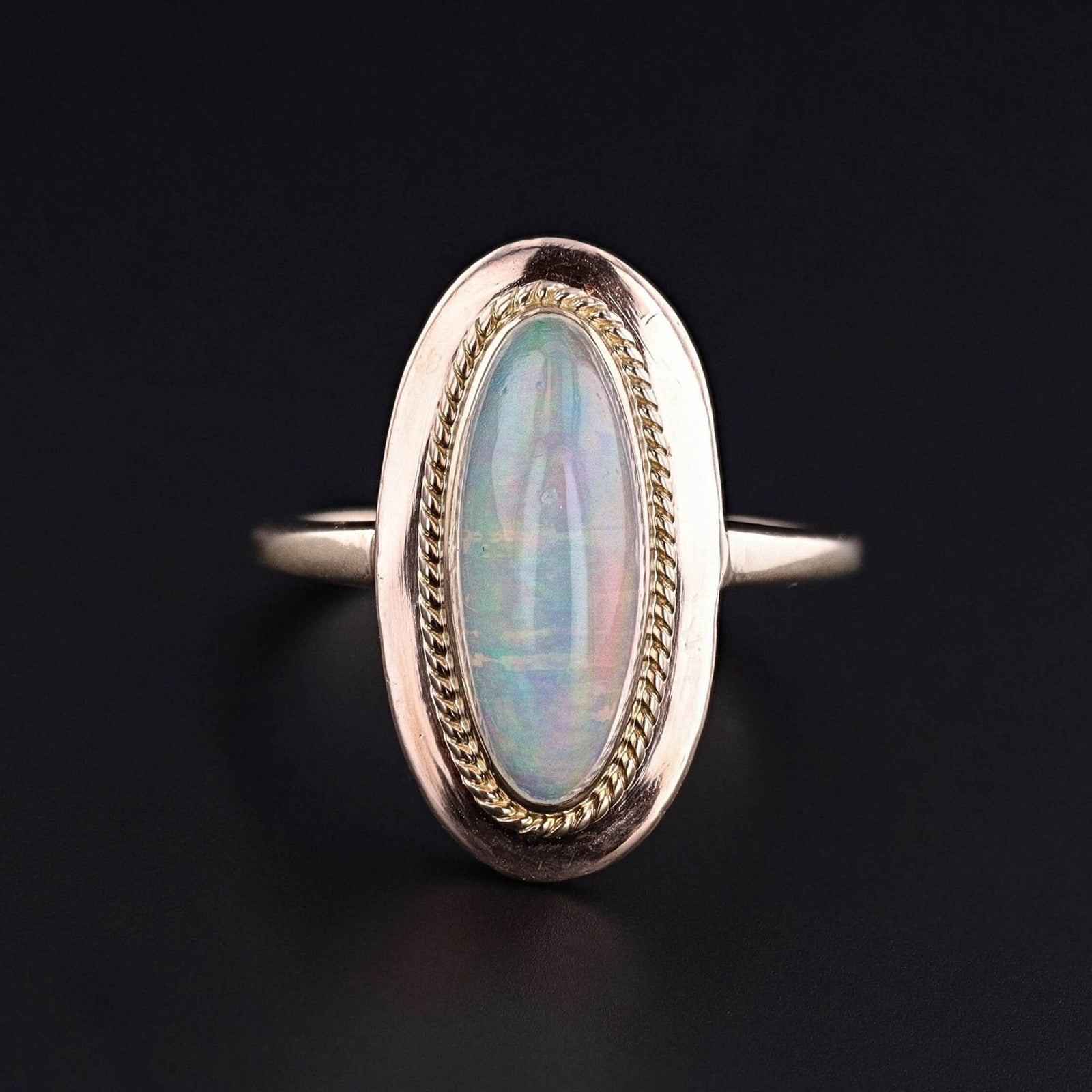 Vintage Crystal Opal Ring of 14k Gold - Trademark Antiques