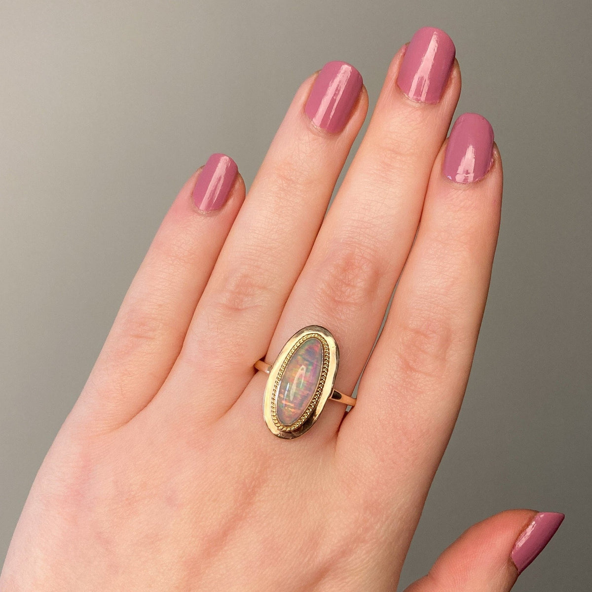 Vintage Crystal Opal Ring of 14k Gold - Trademark Antiques