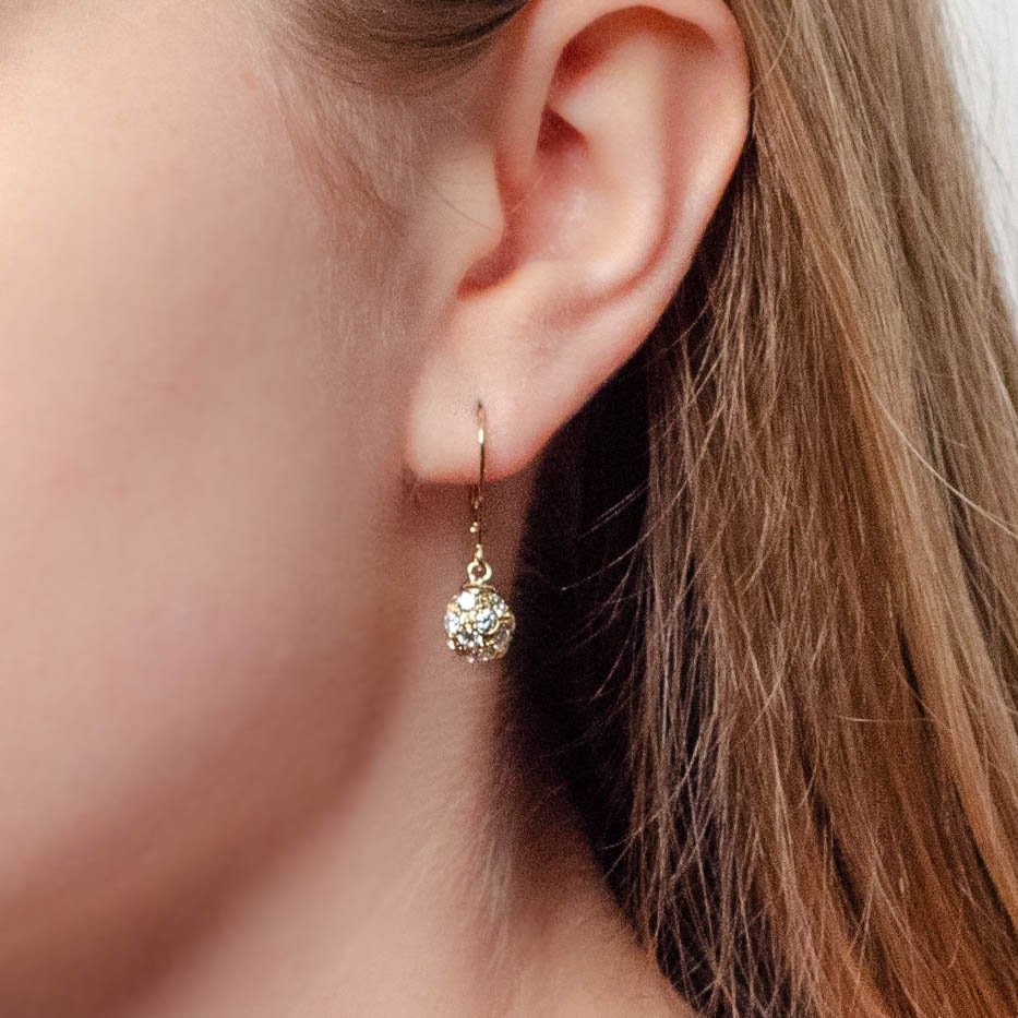 Vintage Cubic Zirconia Earrings of 14k Gold - Trademark Antiques