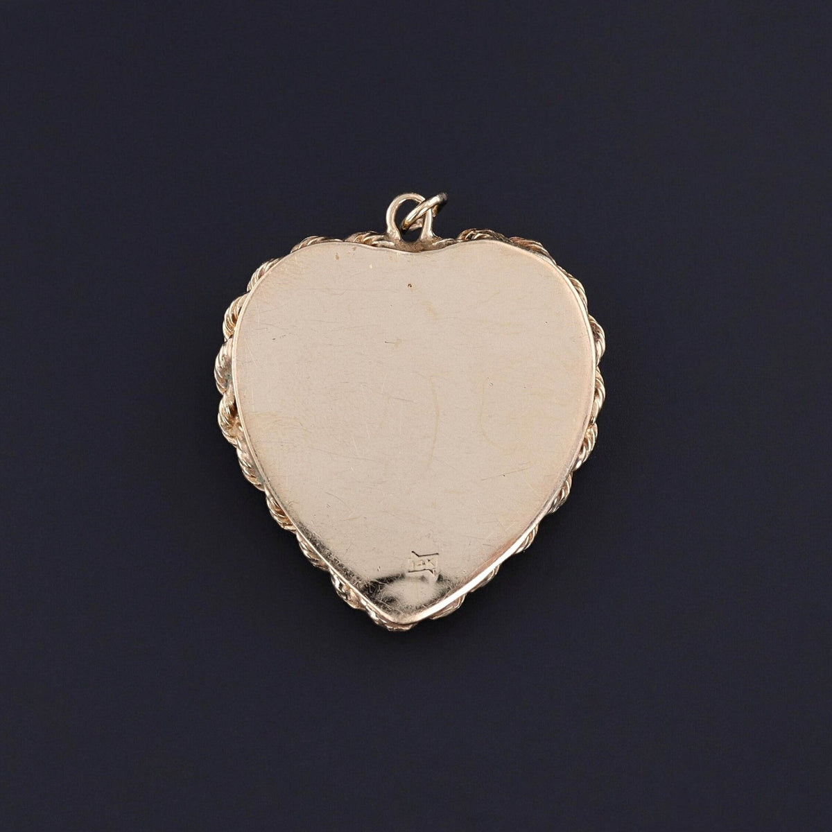 Vintage Cupid Heart Pendant of 14k Gold - Trademark Antiques