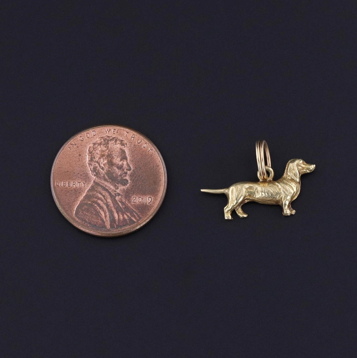 Vintage Dachshund Charm of 14k Gold - Trademark Antiques