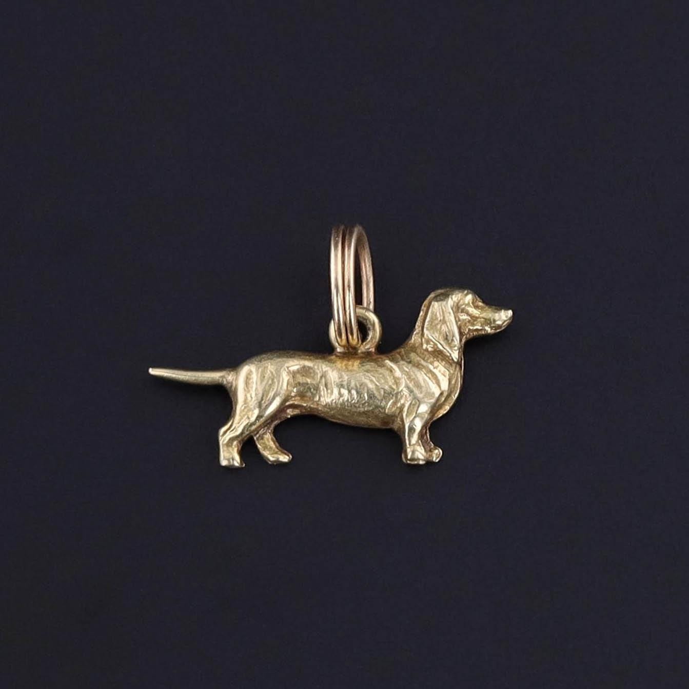 Vintage Dachshund Charm of 14k Gold - Trademark Antiques