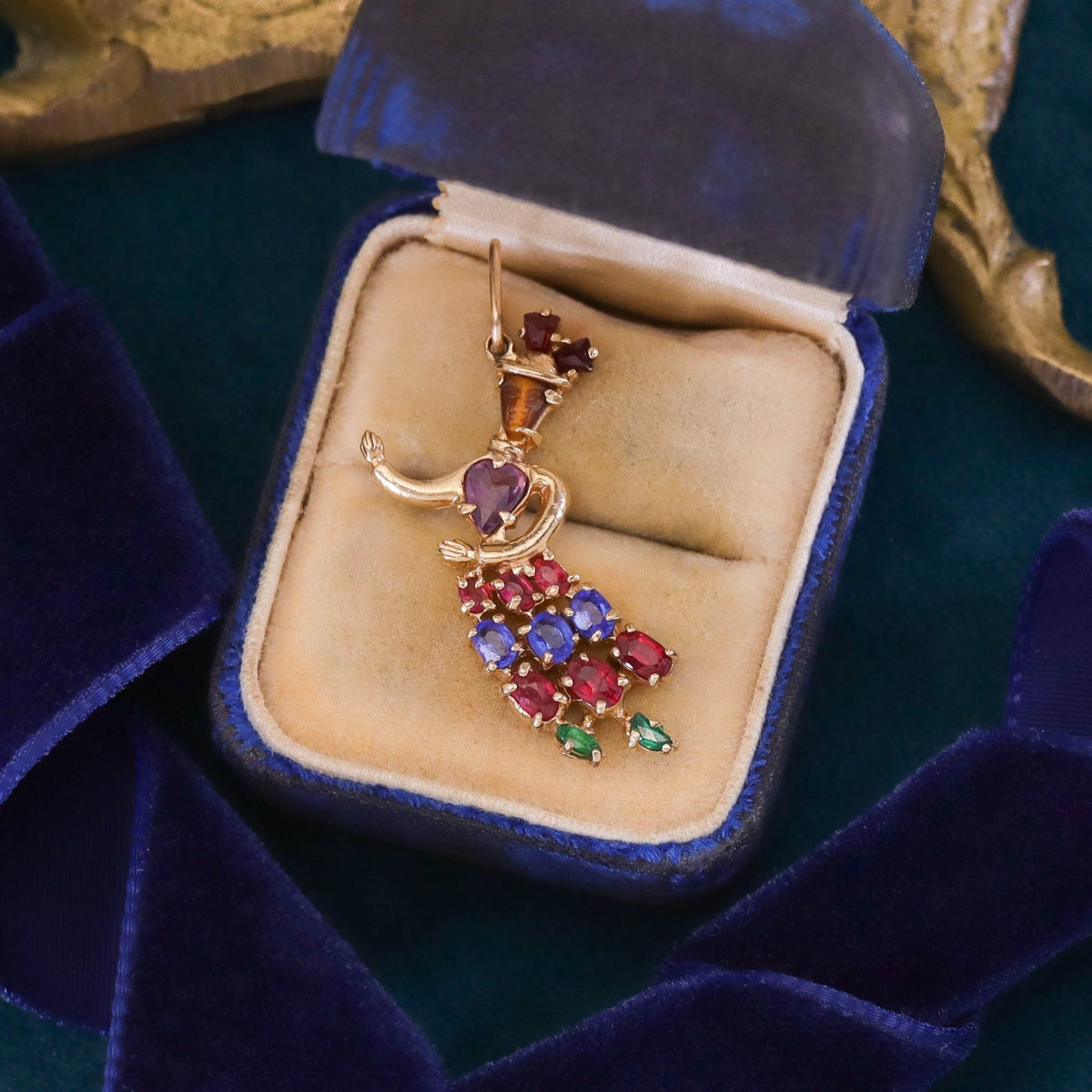 Vintage Dancer Pendant of 14k Gold - Trademark Antiques