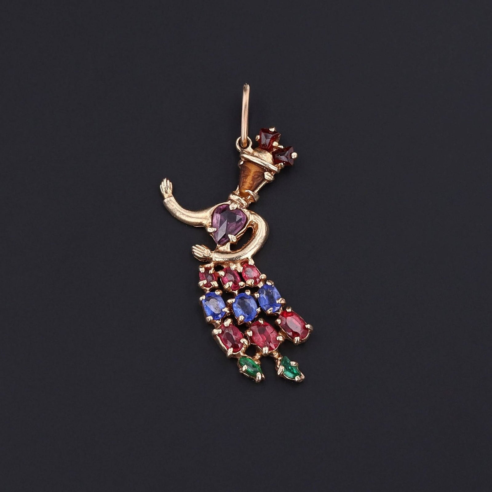 Vintage Dancer Pendant of 14k Gold - Trademark Antiques