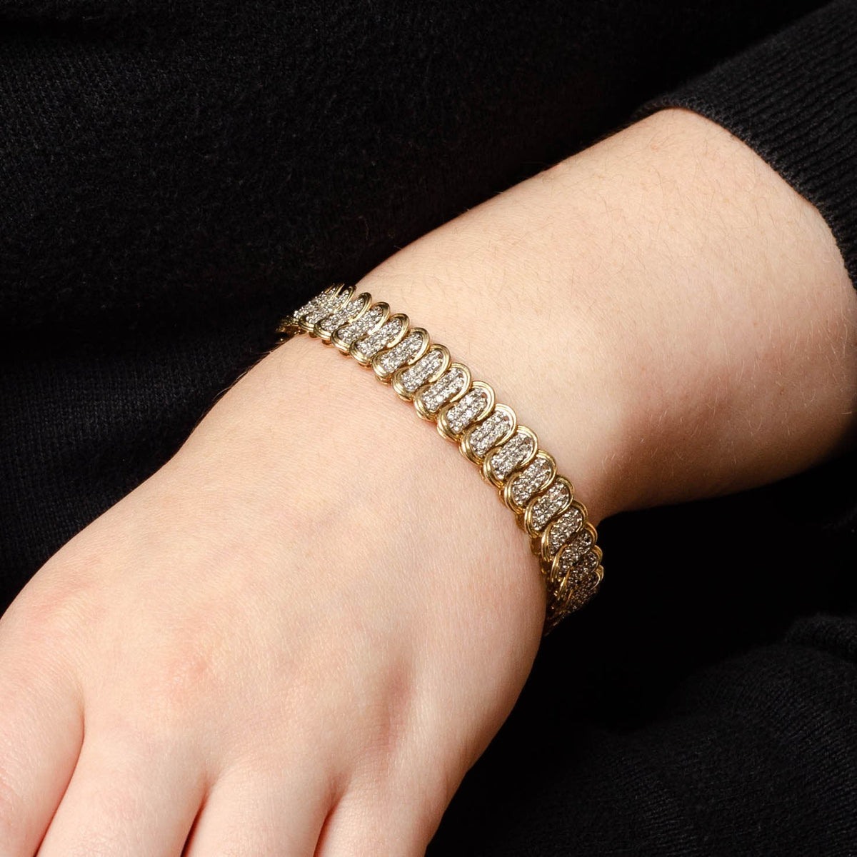 Vintage Diamond Bracelet of 10k Gold - Trademark Antiques