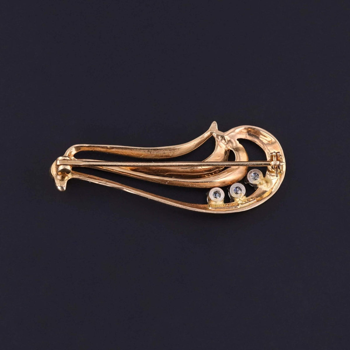 Vintage Diamond Brooch of 14k Gold - Trademark Antiques