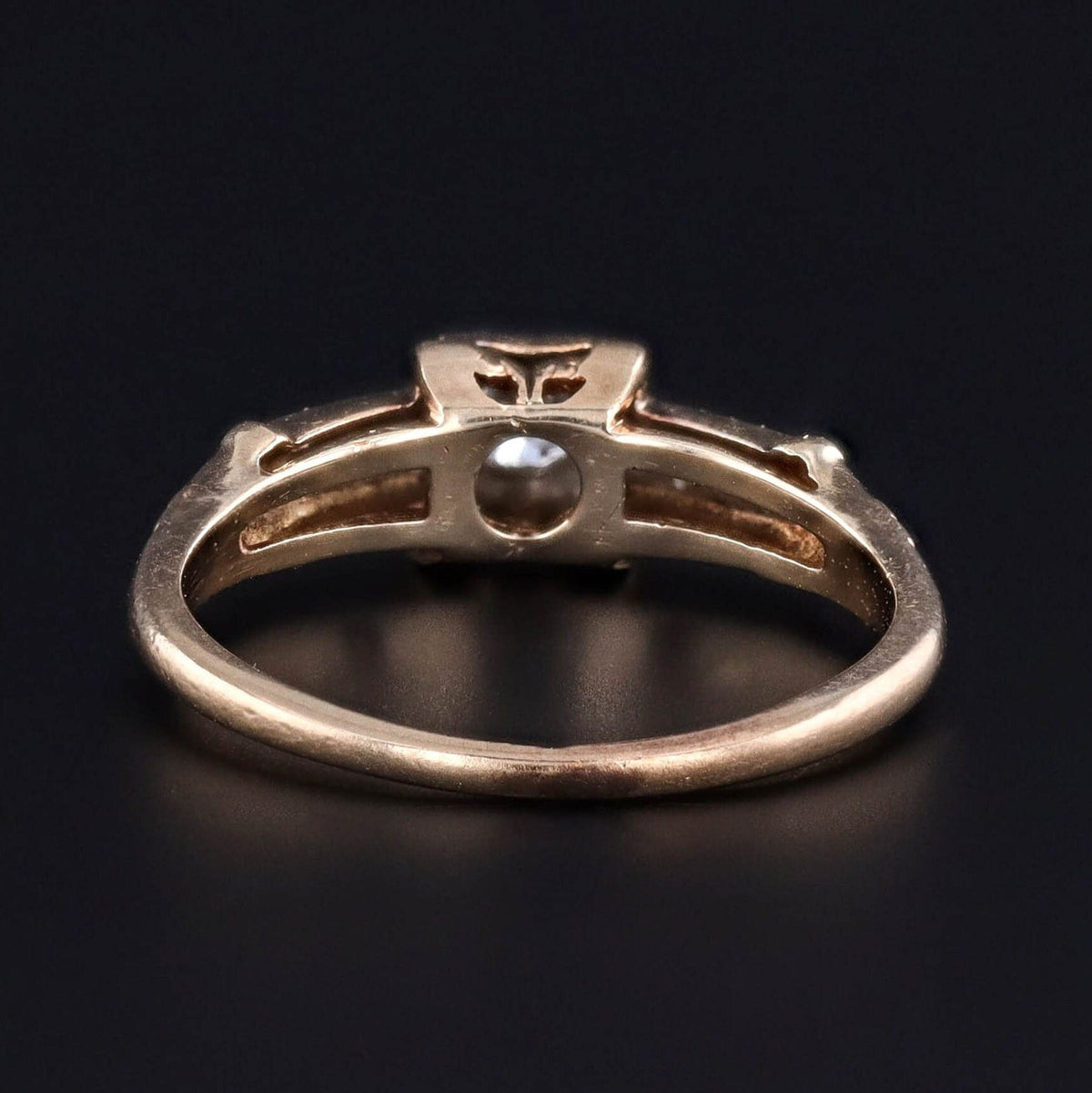 Vintage Diamond Engagement Ring of 14k Gold - Trademark Antiques