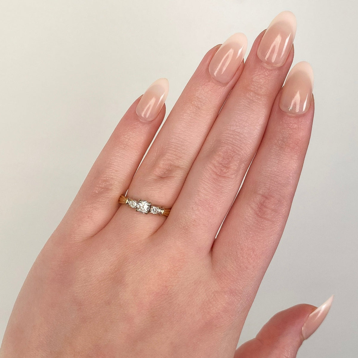 Vintage Diamond Engagement Ring of 14k Gold - Trademark Antiques