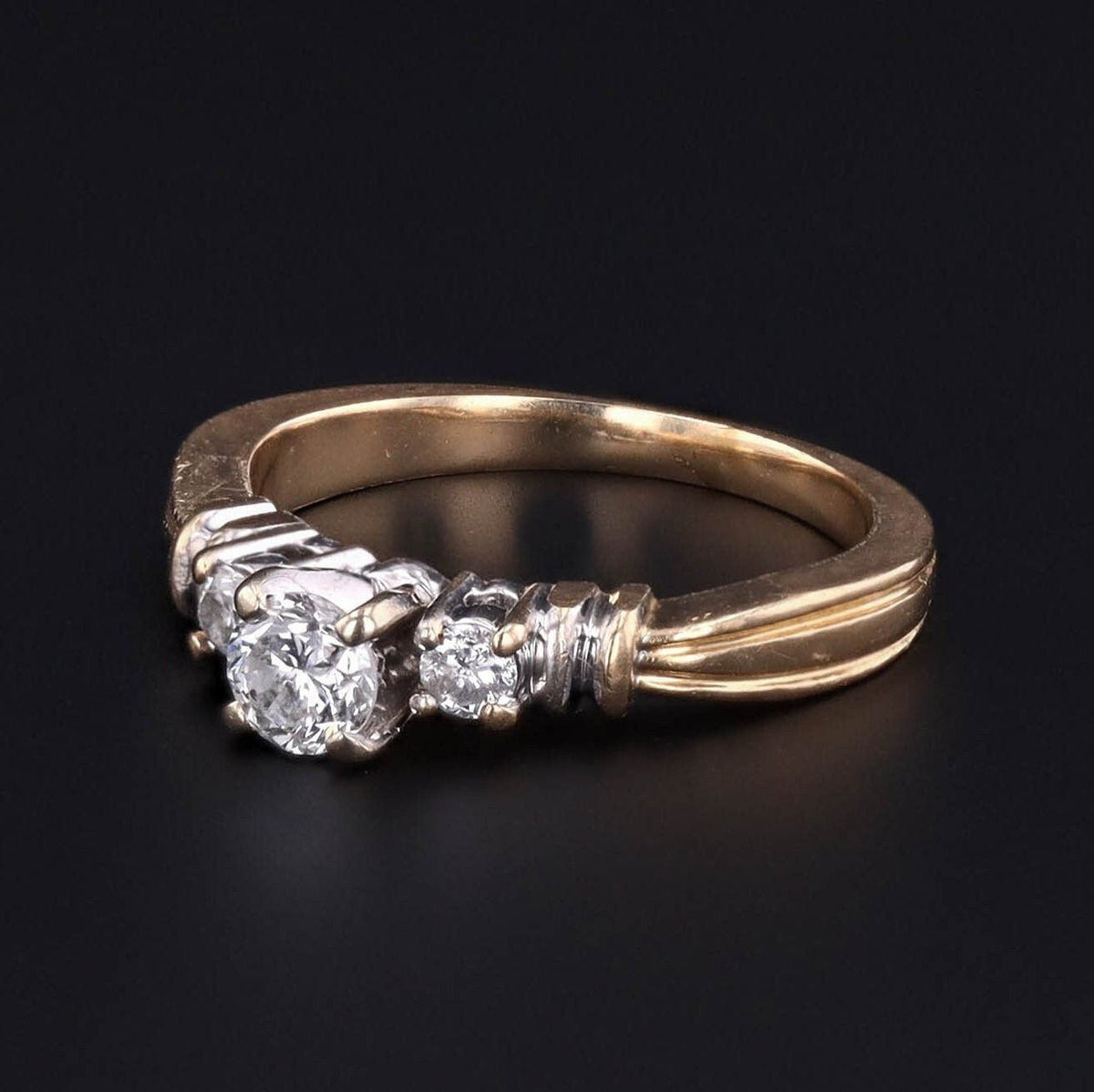 Vintage Diamond Engagement Ring of 14k Gold - Trademark Antiques