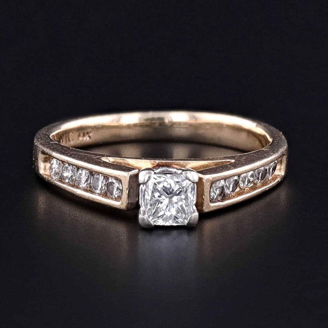 Vintage Diamond Engagement Ring of 14k Gold - Trademark Antiques